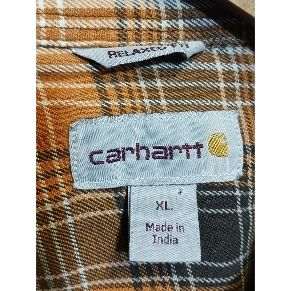 Carhartt Relaxed Fit Long Sleeve Button Shirt Multicolor Pearl Snap Plaid - Picture 6 of 6